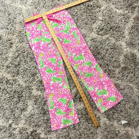 Lilly Pulitzer Girls Tie Waist Pants 10 Heading South Pink Green Crab Octopus - Picture 10 of 11